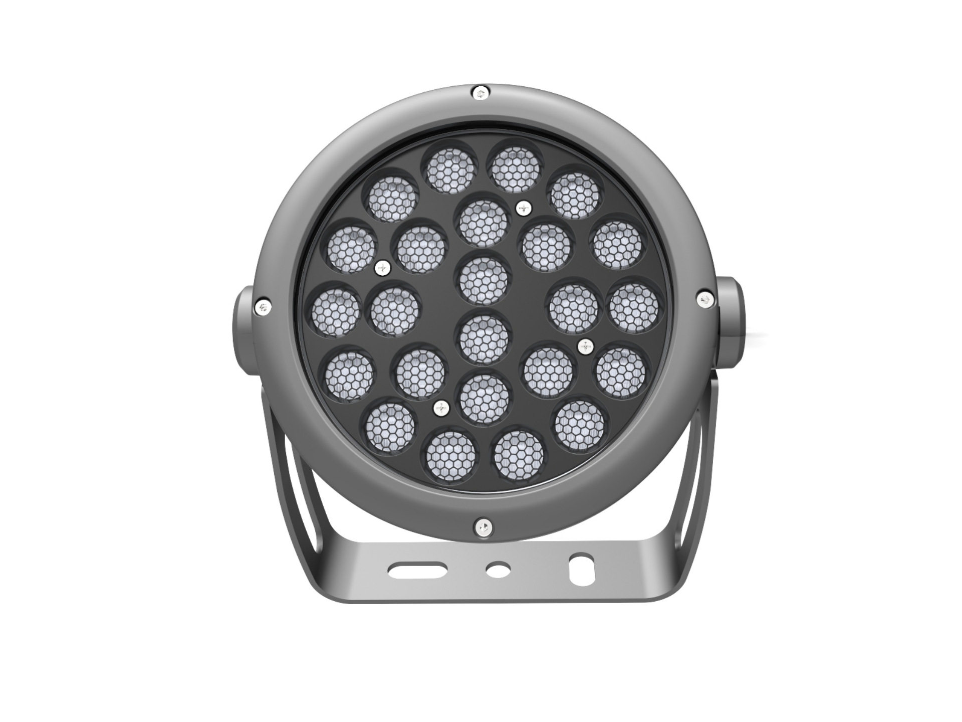 直销新款防水户外LED投光灯外壳24W48W圆形外壳配件防眩格栅蜂窝