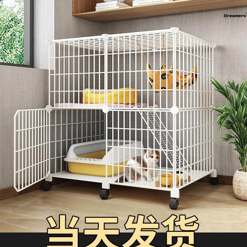 。猫笼家用室内小猫咪两层别墅猫窝超大自由空间猫舍猫屋一体猫空
