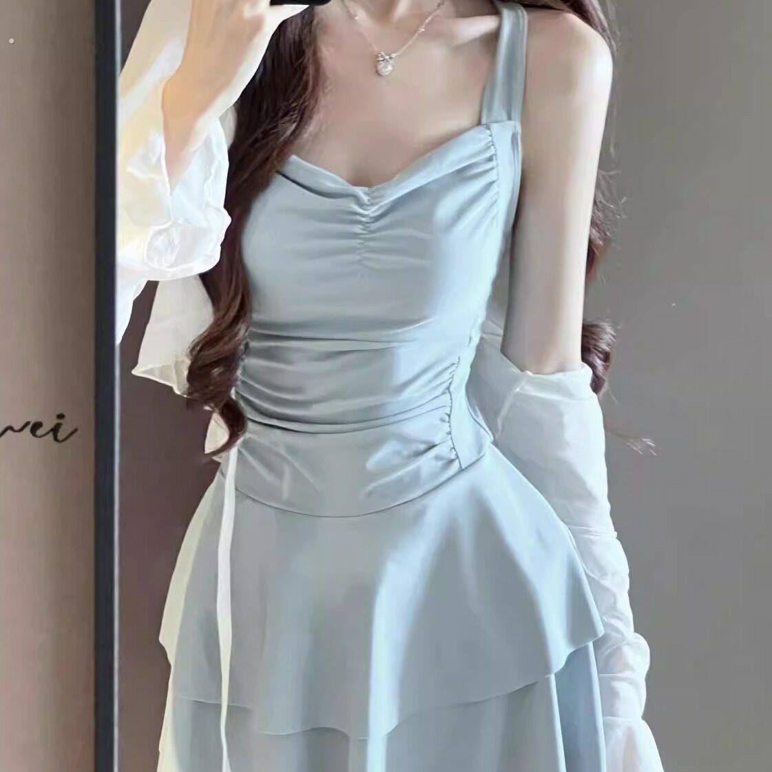 罩衫泳衣女2025新款连体显瘦遮肚保守防嗮泡温泉高级感游泳装夏季
