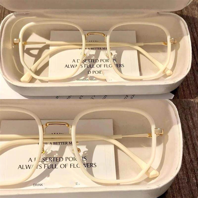 新款韩版不规则框显脸小素颜神器眼镜女防蓝光网红款眼镜粉色镜框