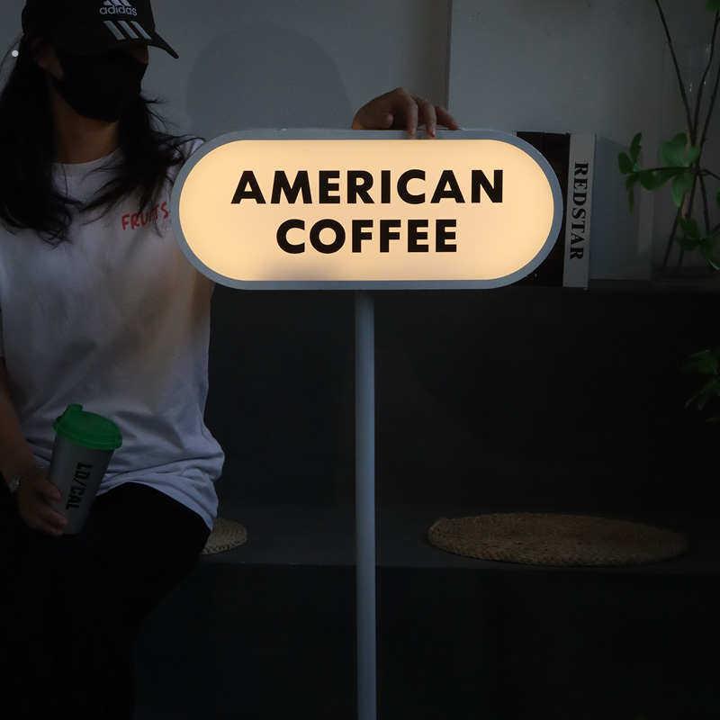 创意双面落地灯箱定制 户外移动椭圆充电立式广告牌 门口指示招牌