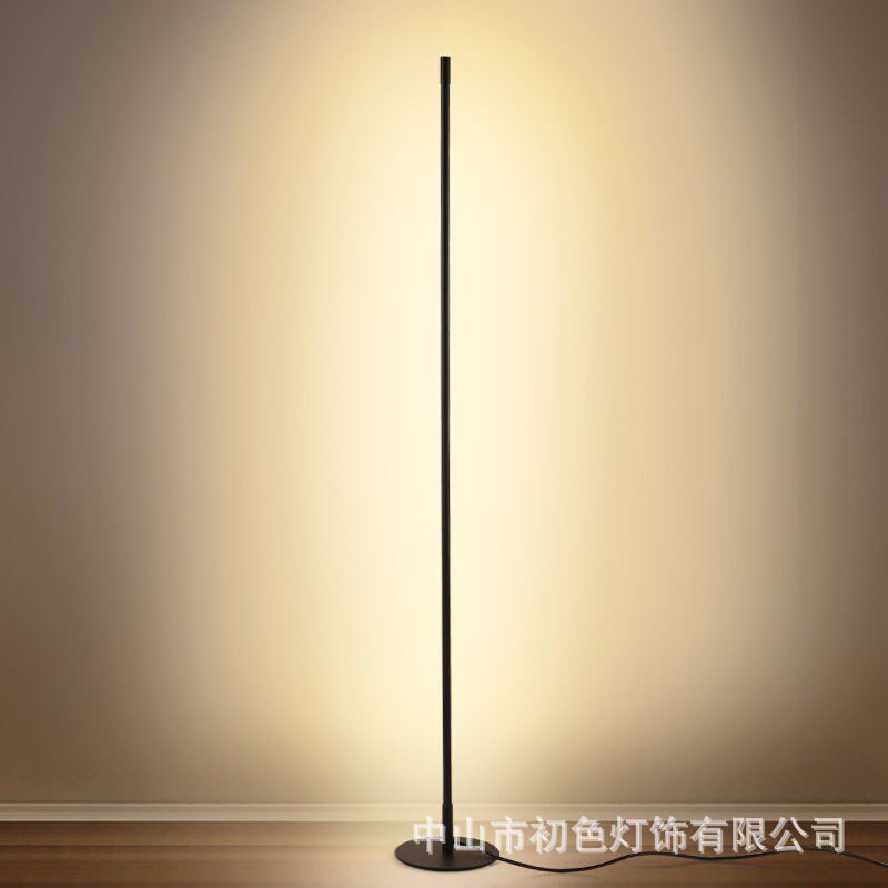 北欧极简创意线条落地灯LED墙角灯卧室床头客厅氛围感跨境智控