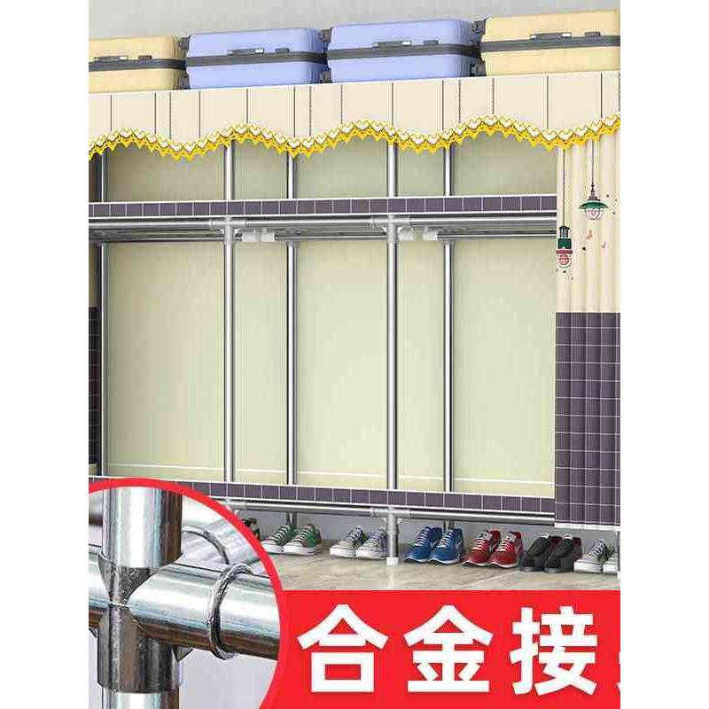 结实简易布衣柜衣柜家用卧室全钢架组装出租房收纳耐用经济型衣橱