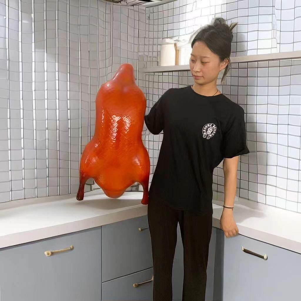 仿真烤鸭四系果木色模型假鸭子充气烤鸭大号北京烤鸭模型摆件模具