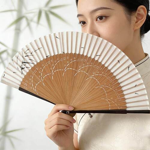 古风折扇中国风扇子夏天随身可携式小扇子折叠镂空竹扇旗袍拍照道