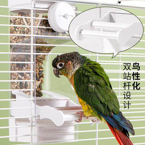 鹦鹉自动喂食器外置防撒玄风谷壳分离自动一体下料器防溅鸟食盒