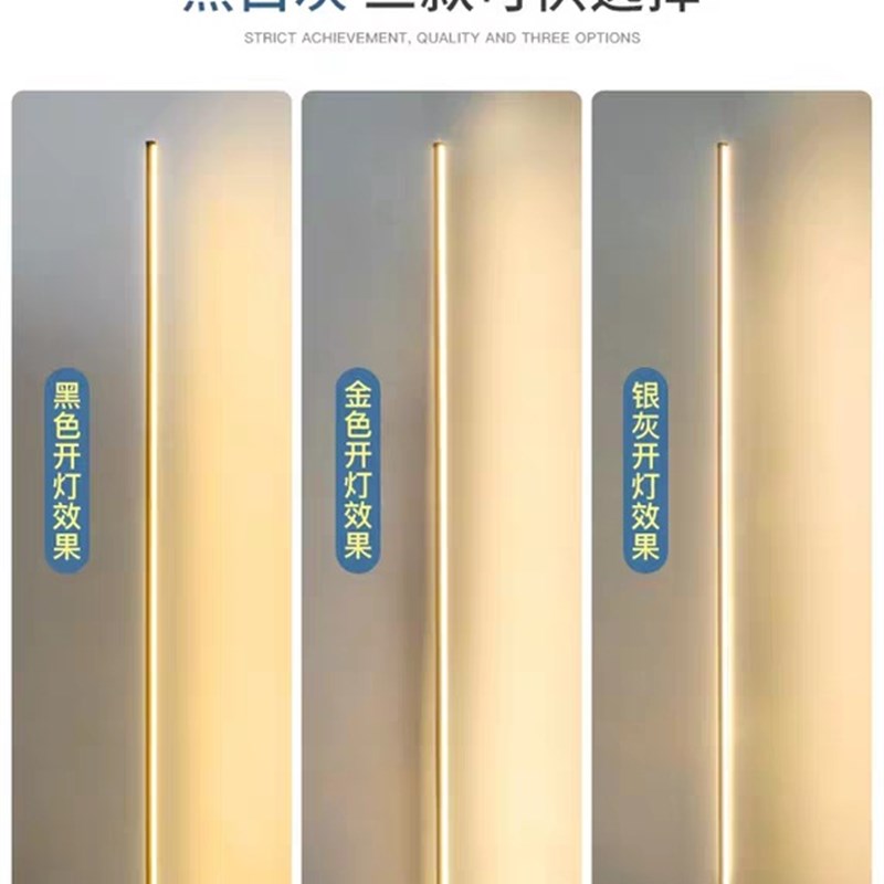 led落地灯北欧创意后现代简约灯杆客厅酒店书房极简线条地灯立灯