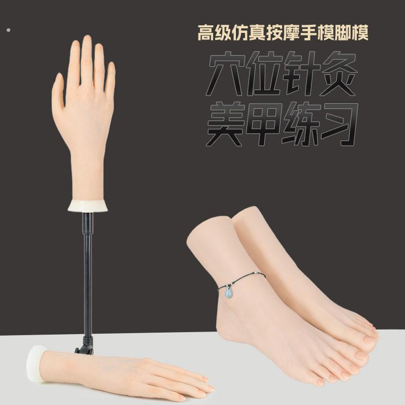 仿真手模脚模柔软可弯曲练习按摩美甲专用首饰道具展示手脚模特