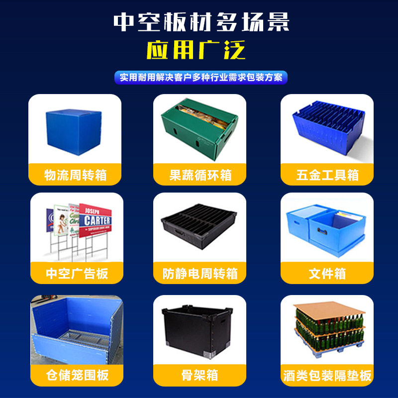 pp中空板塑料板5mm环保材料万通板防水瓦楞板仓储笼宠物猫窝隔板图片