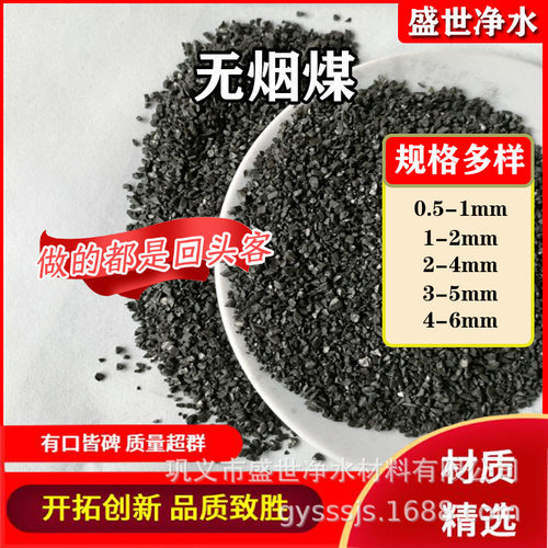 山东饮用水处理无烟煤滤料 过滤罐填充无烟煤滤料 1-2mm 厂家