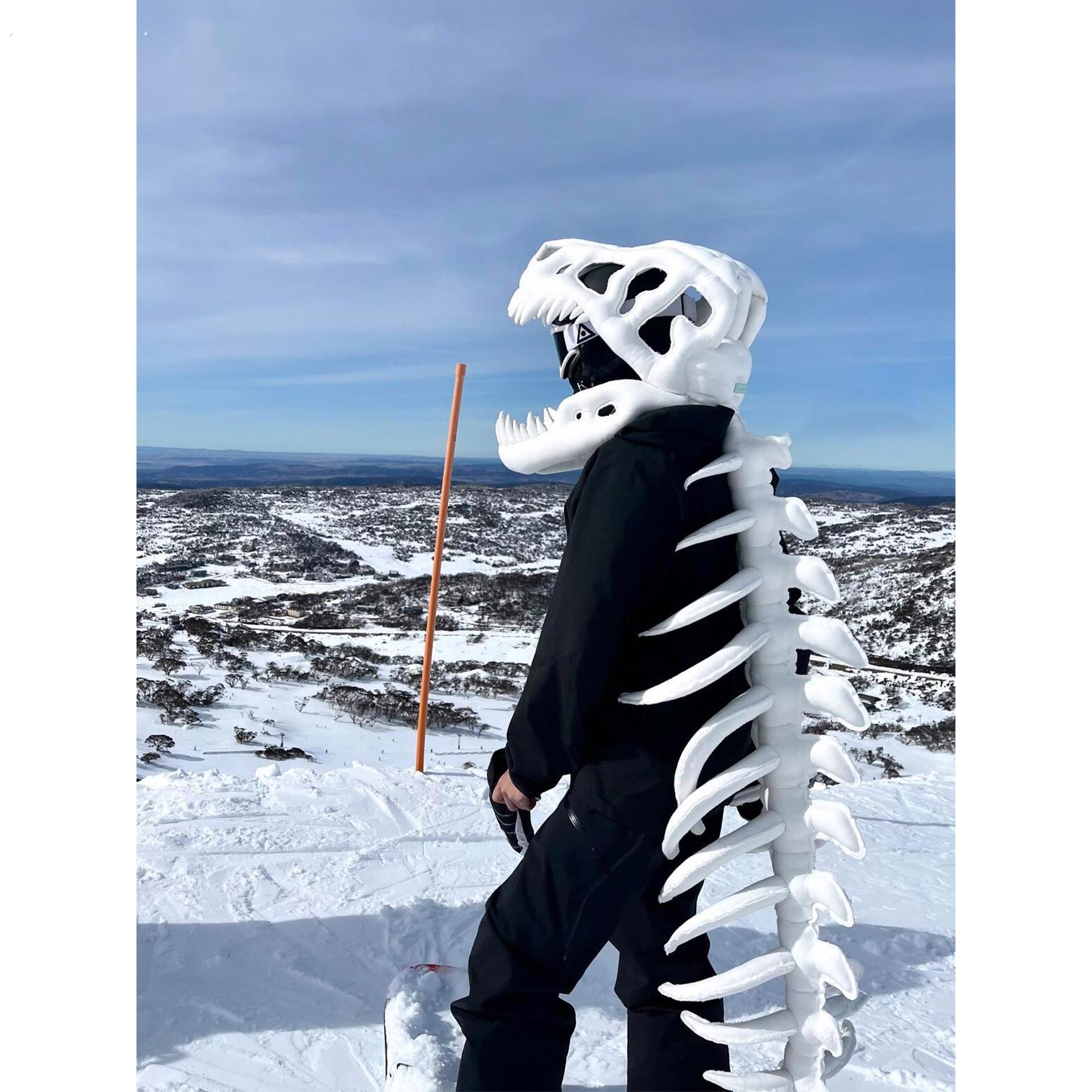 滑雪护具恐龙骨架头套护臀防摔外穿屁垫女款专用全套装备拍照神器