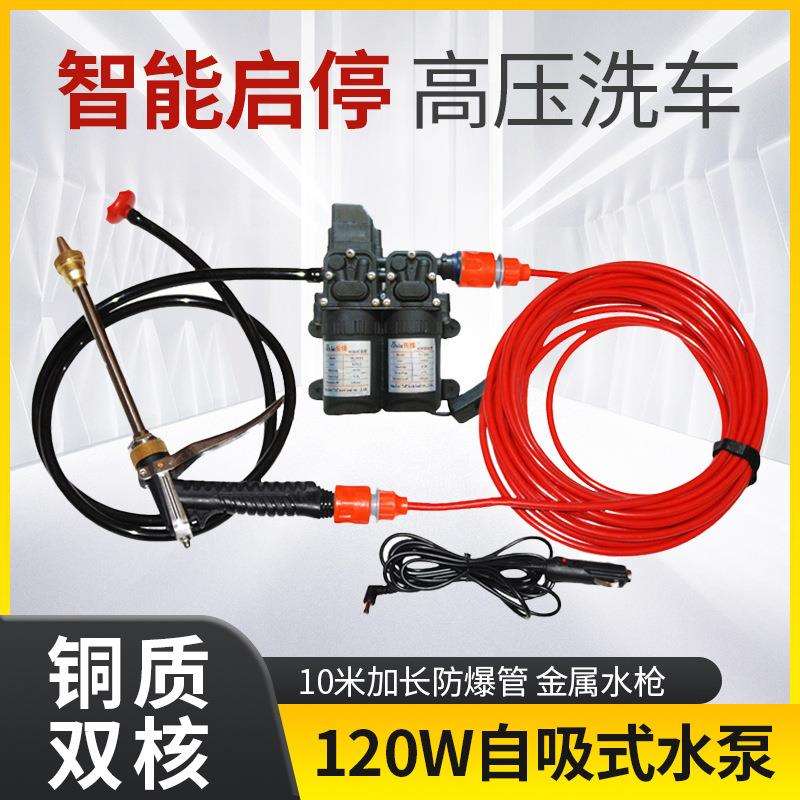洗车高压家用220v洗车机洗车水泵12v车载洗车器便携洗车水抢