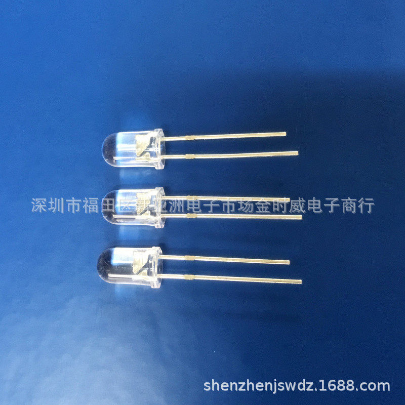 高亮F5圆头短脚直插灯珠方片芯电线扎带/束线带