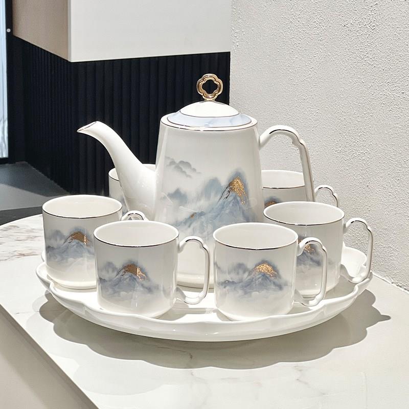 中国风高档轻奢茶具套组2024新款水杯家用客厅茶杯陶瓷乔迁送礼盒