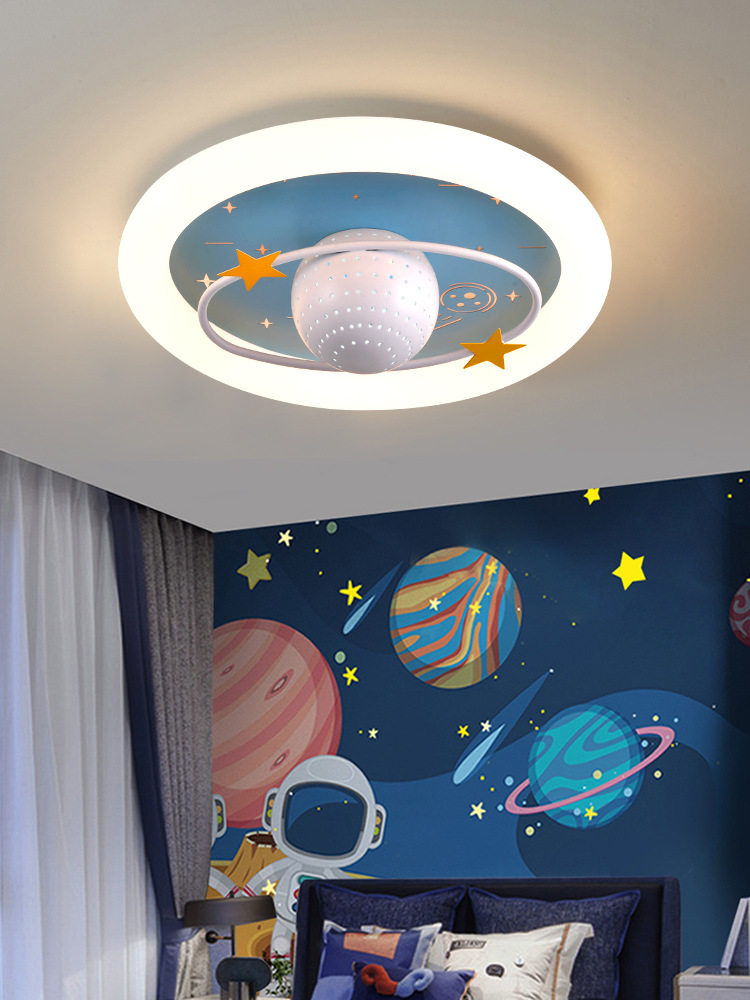 男孩房圆形星空护眼吸顶灯