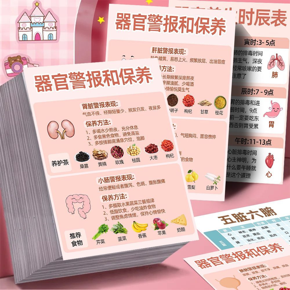 人体器官警报保养宣传笔记本贴纸