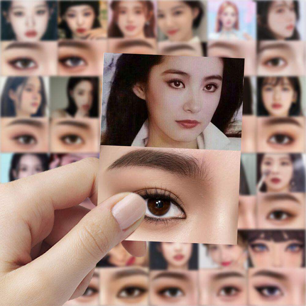 明星眼妆教程贴纸高颜值新手睫毛眼线妆教贴画diy桌子电脑装饰图