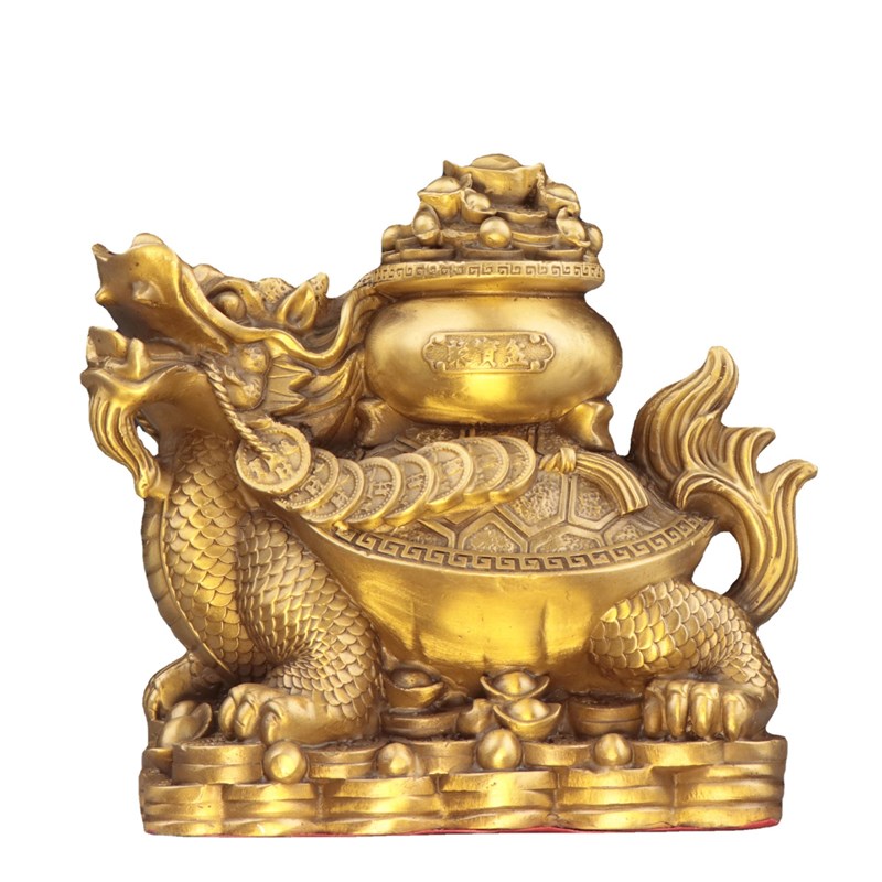 铜龙龟 聚宝盆龙龟 金钱元宝福字龟 铜龟摆件厂家