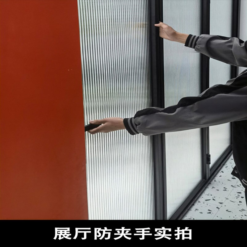 极窄防夹手折叠门铝合金边框卫生间厕所厨房客厅玻璃推拉谷仓移门