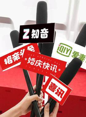 结婚拍照游戏道具仿真话筒婚礼接亲堵门创意采访用品麦克风大全