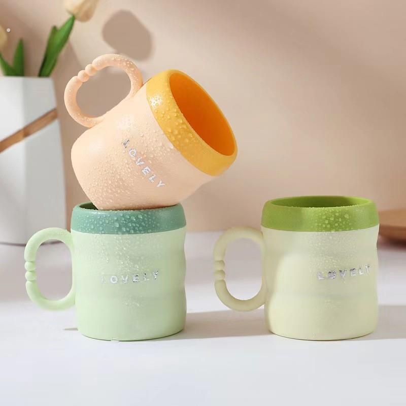 双层漱口杯加厚彷陶瓷牙刷杯高颜值家庭亲子杯情侣竹节杯刷牙杯
