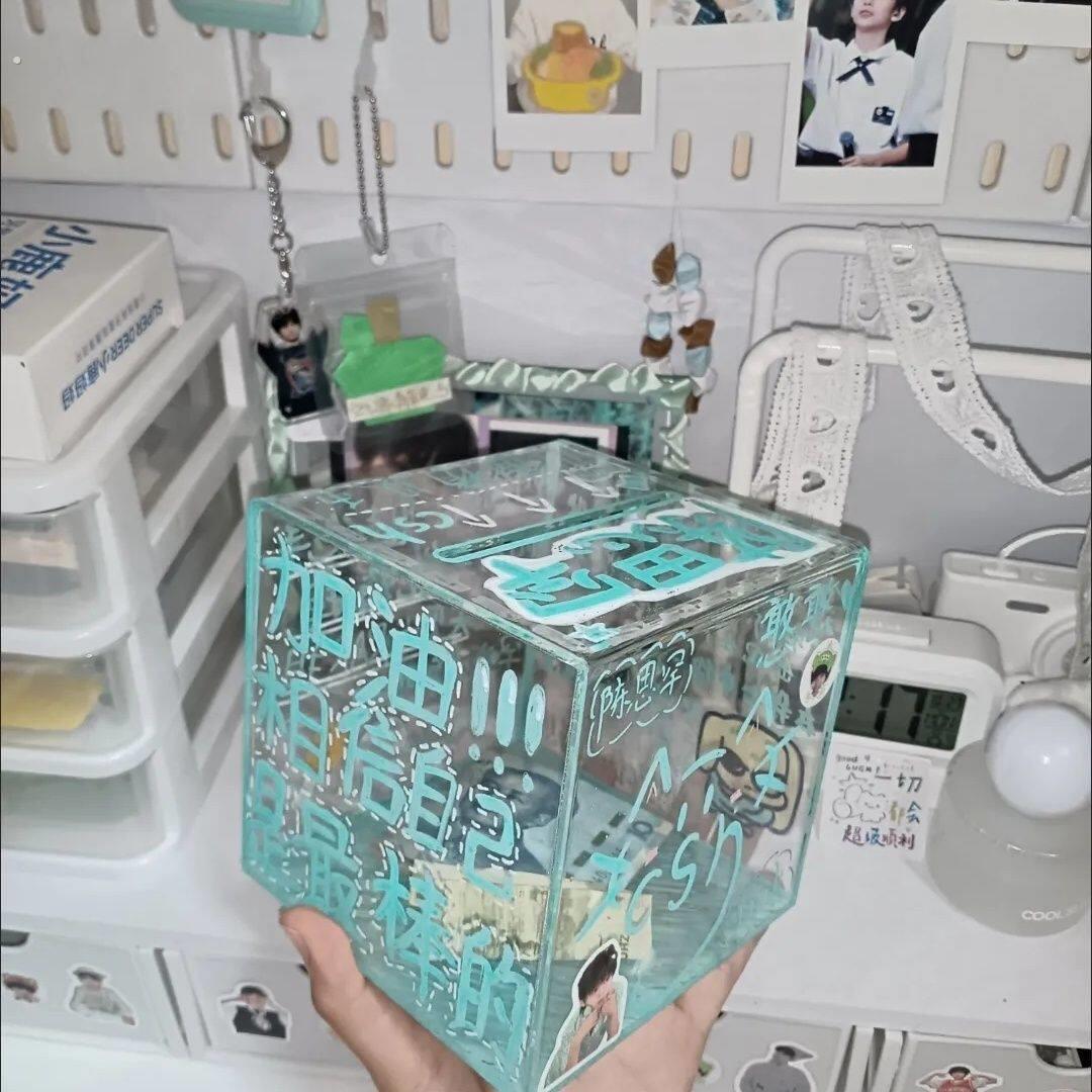 创意存钱罐祇进不出大容量保险箱零钱罐网红透明压克力储蓄不可取
