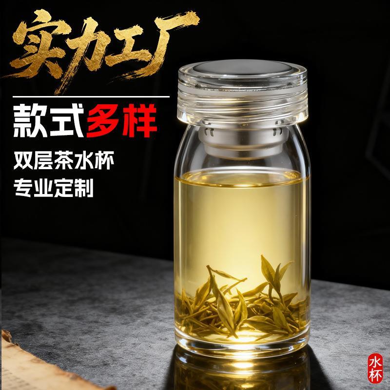 高硼硅水杯可携式带盖子玻璃杯单层可携式耐高温玻璃创意透明杯子