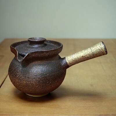 白族烤茶罐围炉煮茶器煲汤炕茶罐可干烧全手工柴窑高温侧把带盖子