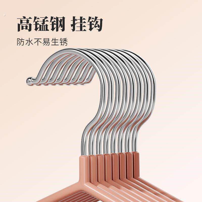 **通用加粗款无痕防滑衣架 干湿两用 宿舍浸塑衣架 收纳晾衣架 衣