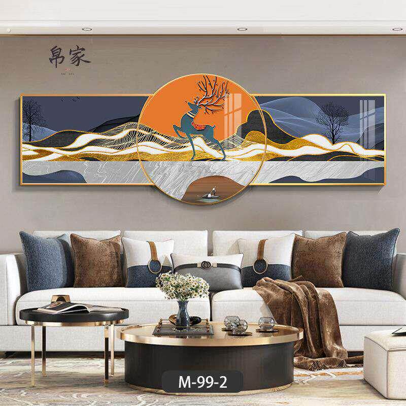 现代客厅装饰画沙发后面背景墙叠现代装饰画