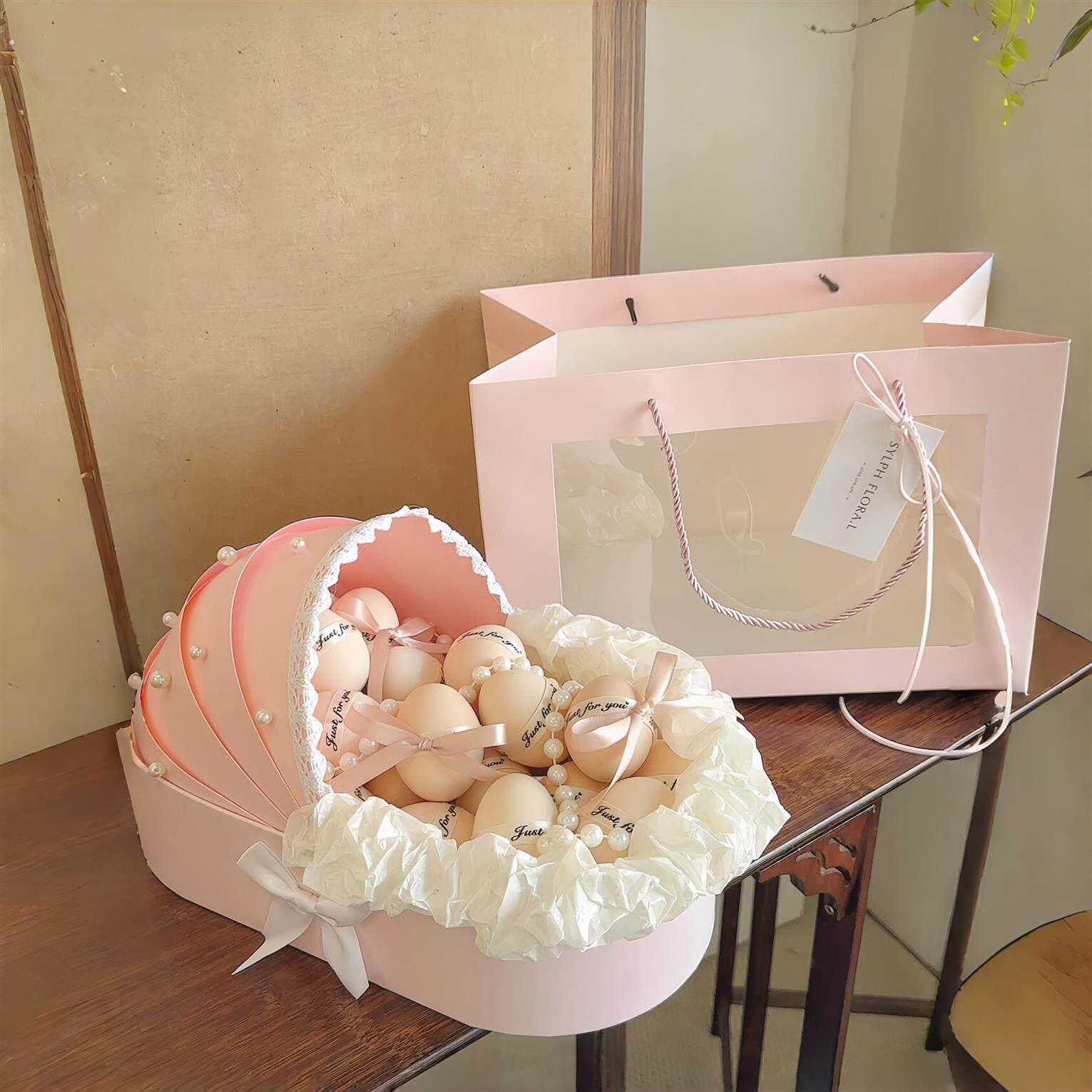 月子礼物送产妇粉色摇篮鸡蛋篮送闺蜜好姐妹实用伴手礼创意空礼盒