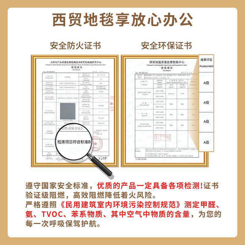 现代简约风格商用拼接地毯 隔音水泥地地垫可机洗方块地垫 办公室