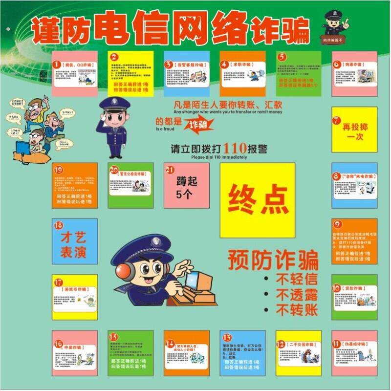 防范电信网络反诈骗安全宣传活动户外真人大型富翁飞行棋游戏道具