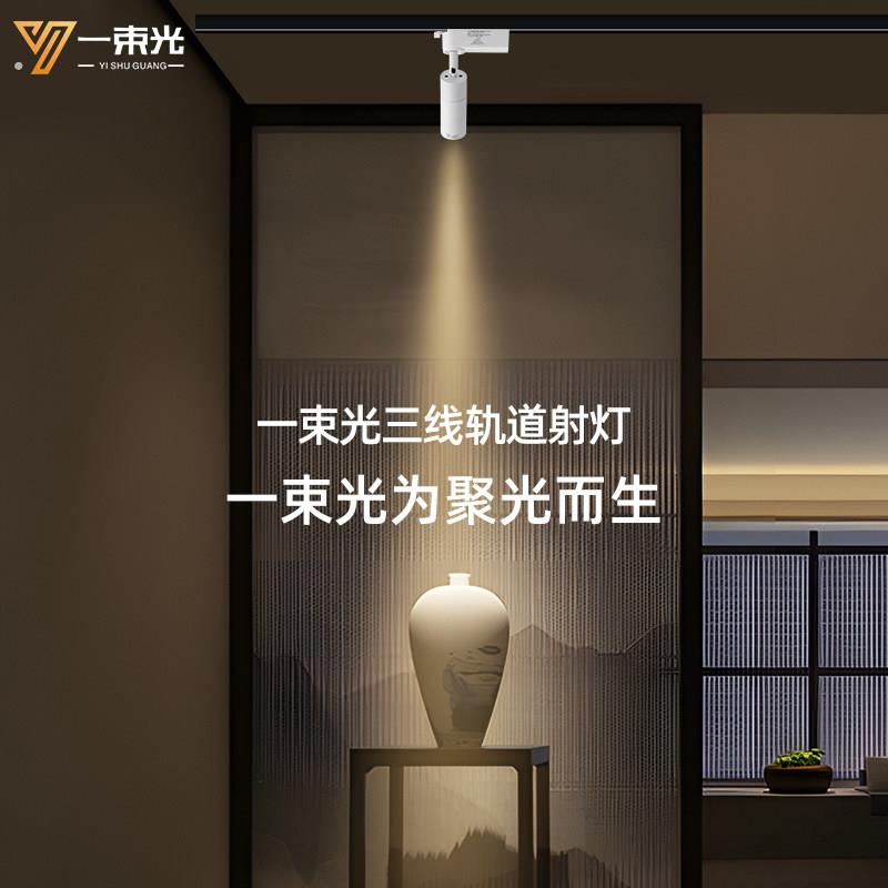 一束光聚光射灯三线轨道灯明装客厅茶室艺术饰品博物馆氛围餐饮灯