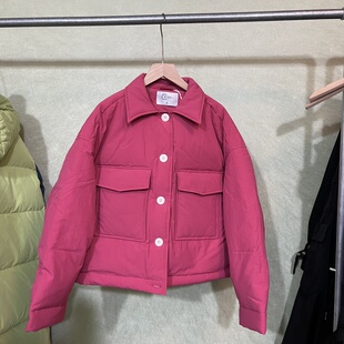 CD系列短款玫红色羽绒服