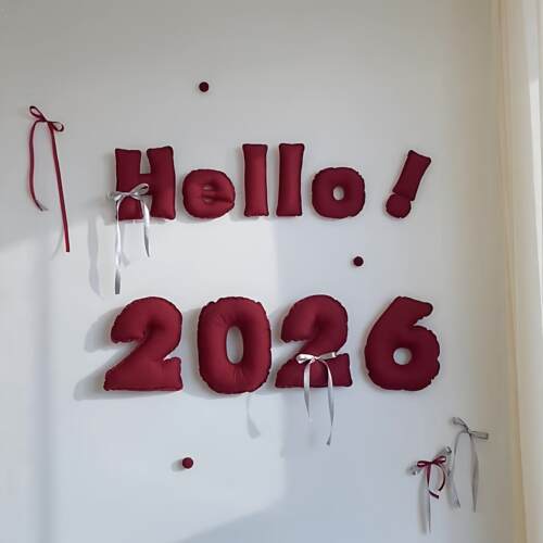 2026布艺数字摆件新年氛围感客厅背景墙布置创意拍照打卡字母道具