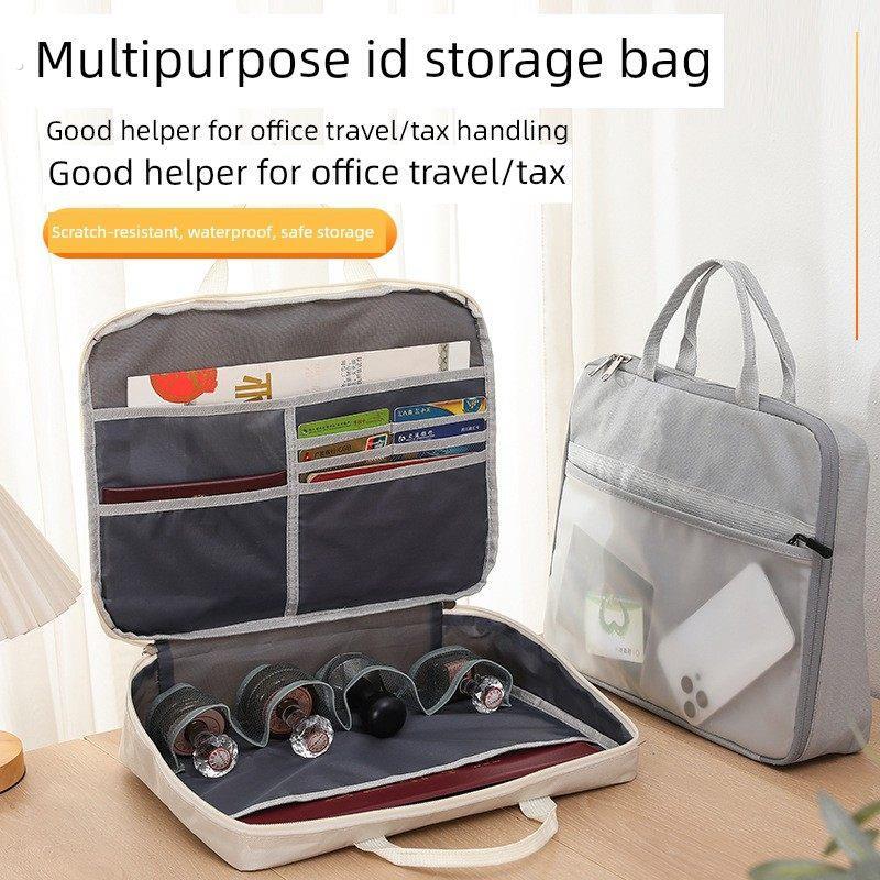 印章证件化妆品袋营业执照证件存折卡大容量旅行手提式拉炼化妆品