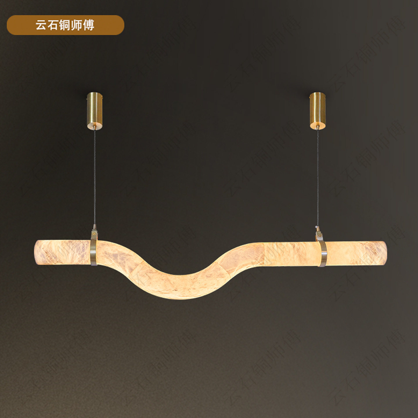 真西班牙云石餐厅吊灯异性设计师别墅工程极简吊灯书房茶室云石灯