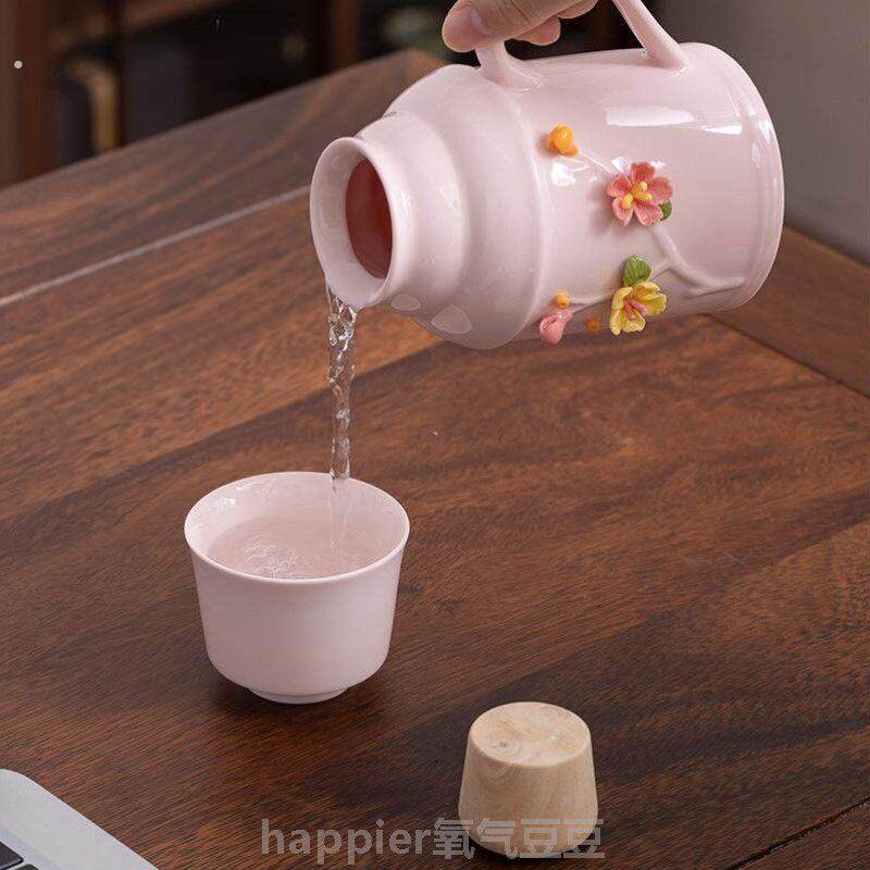 陶瓷小暖壶家用带盖办公室泡茶杯保温壶大容量暖手瓶马克杯子水壶