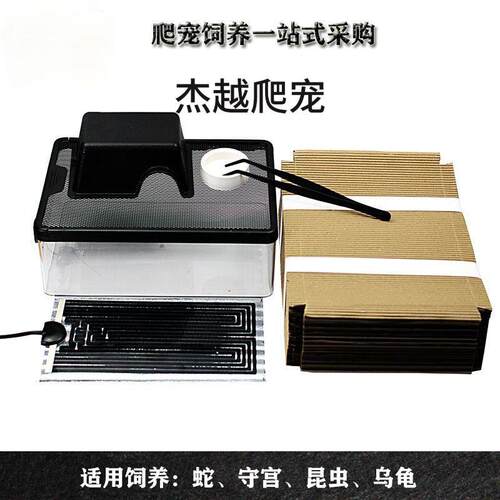 爬宠饲养套装瘤尾肥尾豹纹亚克力透明透气喂养工具蛇222饲养箱