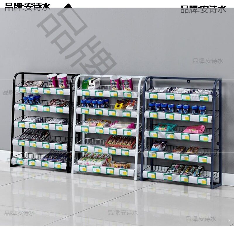 可前面小超市旁边口香糖收银柜台Y商品台前可货架悬挂前台多落地