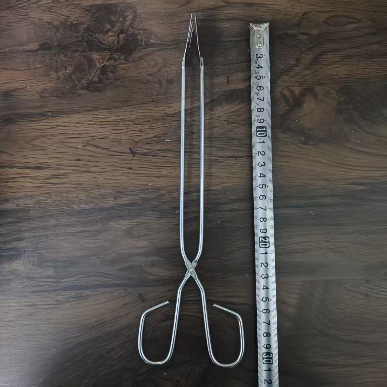 不锈钢长柄烧烤夹直头夹子专业烧烤工具