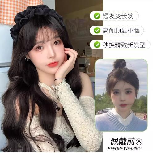 假发女卷发发箍假发一体仿真发型半头套长发假发片天然蓬松增发量