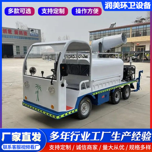 电动四轮雾炮洒水车小型道路可冲洗喷水车园林绿化水炮浇水清洗车