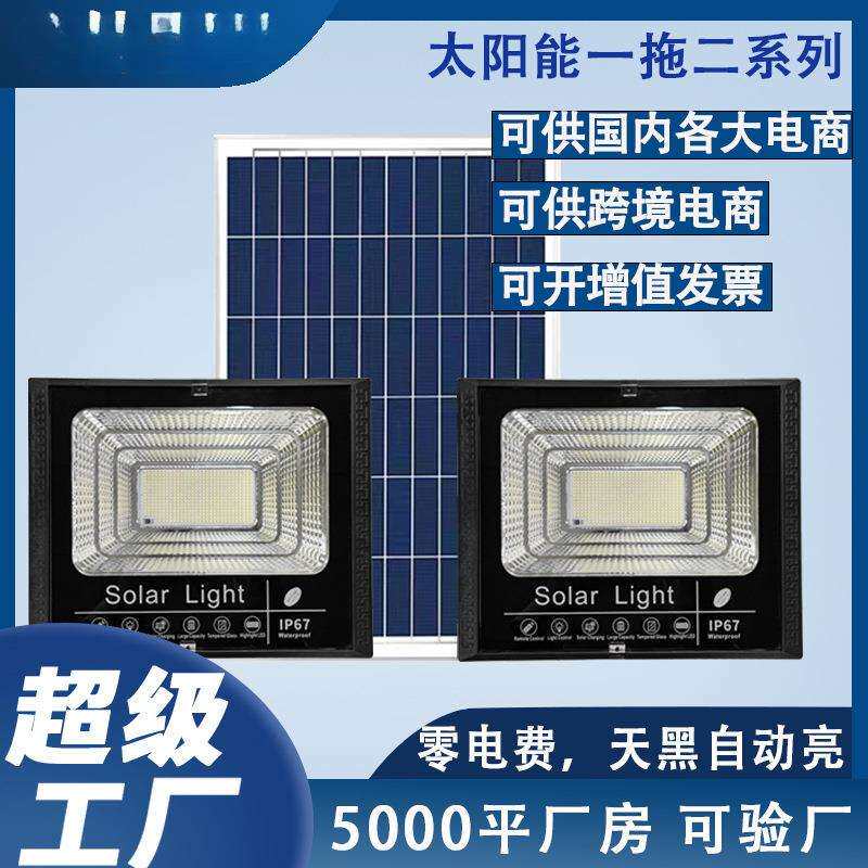 一拖二太阳能照明灯户外家用防水庭院灯分体太阳能路灯大功率超亮