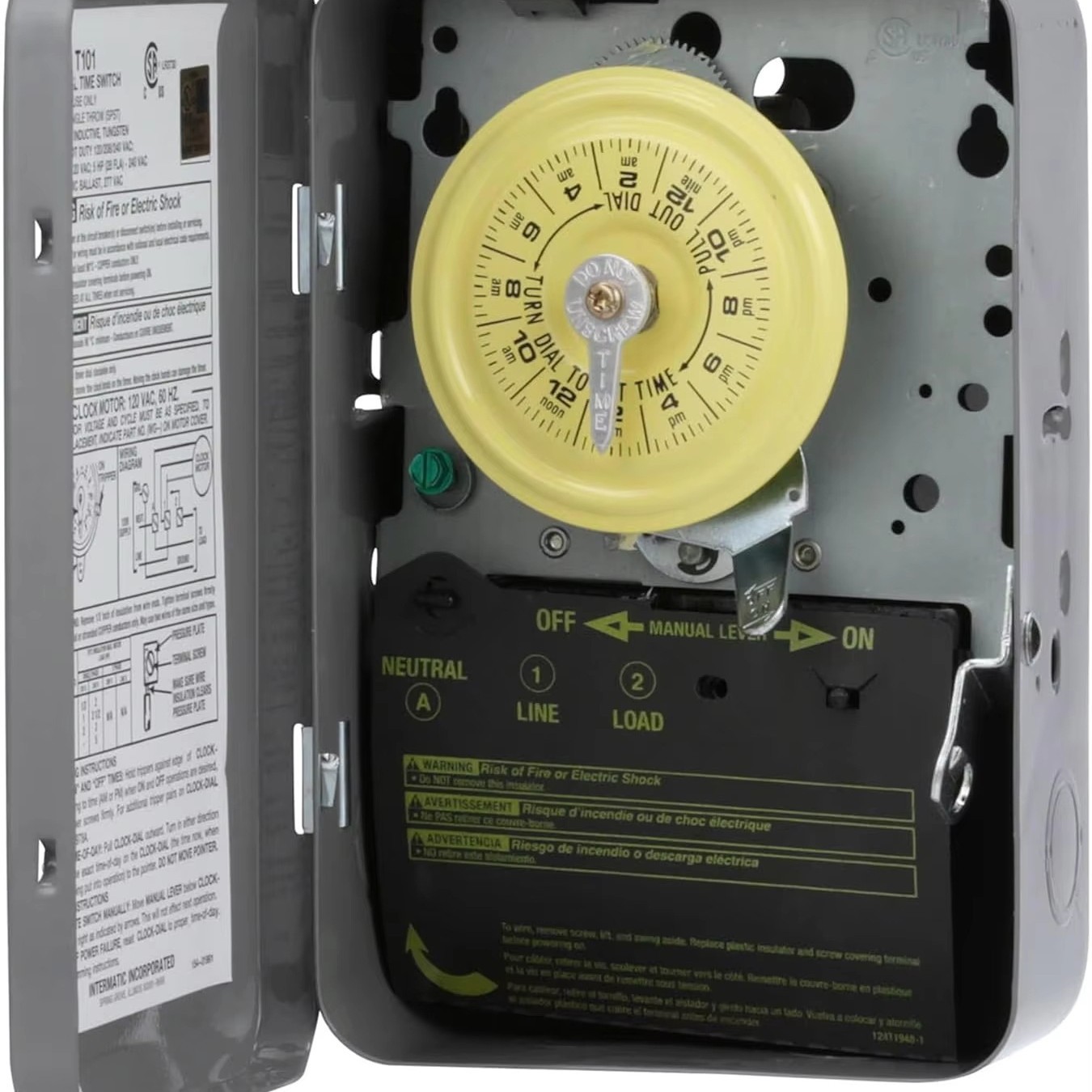 T104 机械定时器开关 12 开/关 24 小时定时器 220V 16A 插头供电