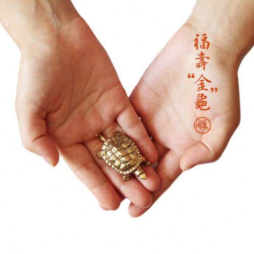 【福寿龟】手把件乌龟茶宠长寿龟把玩件摆件黄铜复古把玩件小装饰