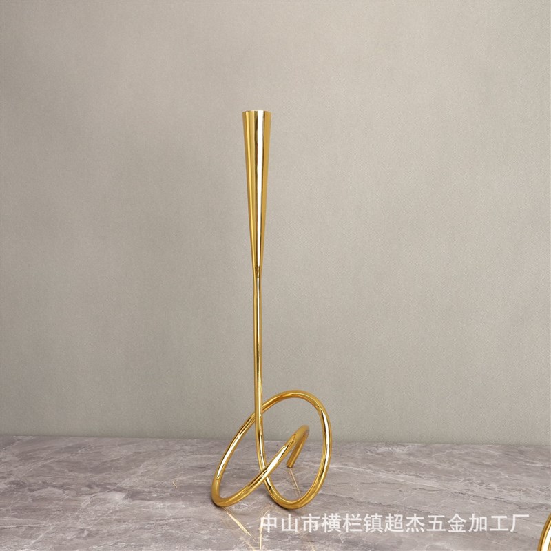 欧式金属缠绕烛台摆件样板房客厅餐厅电视柜玄关婚庆软装饰品