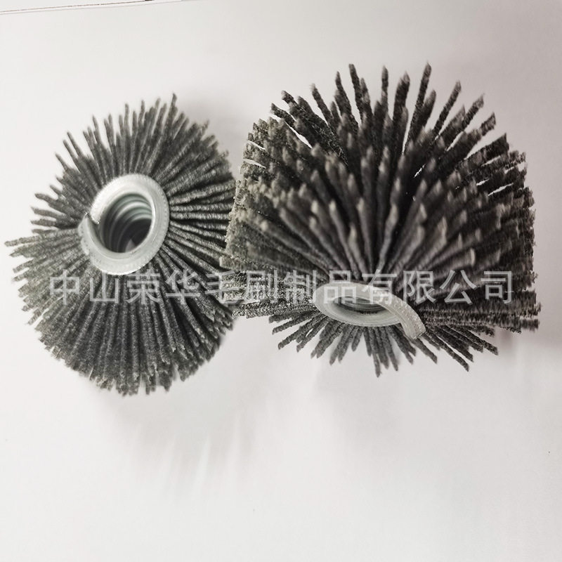 源厂磨料丝辊刷 发动机除毛刺精抛光毛刷辊 精整研磨刷 异型毛刷