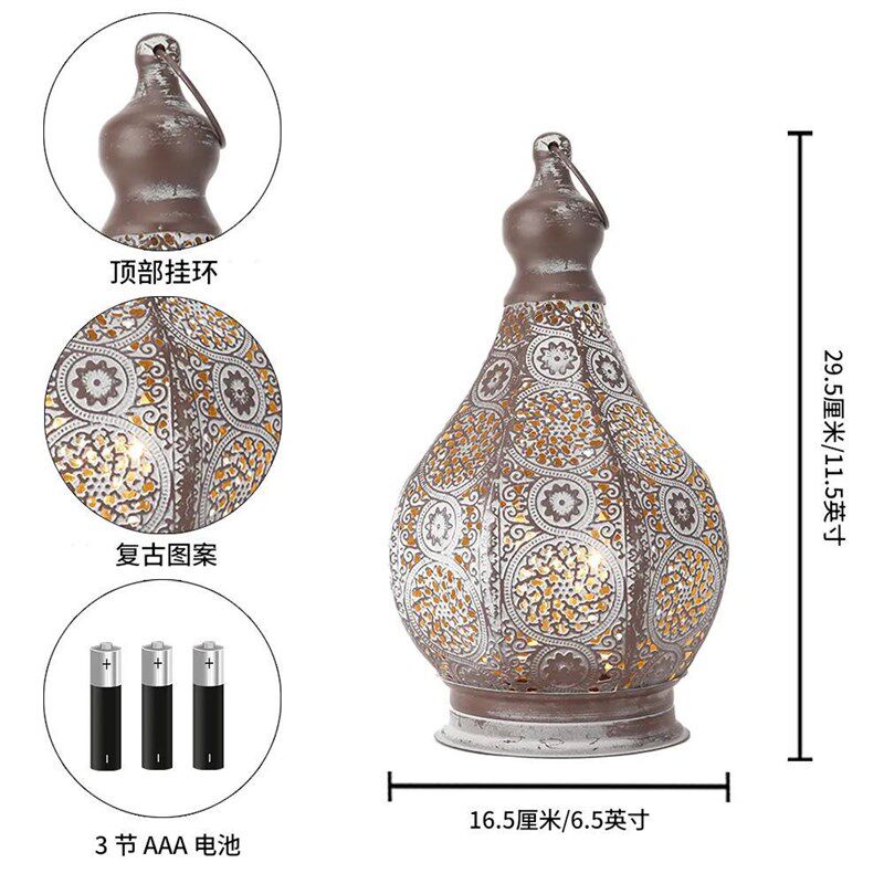 跨境热卖摩洛哥风灯铁艺镂空复古蜡烛台家居装饰工艺品经典款